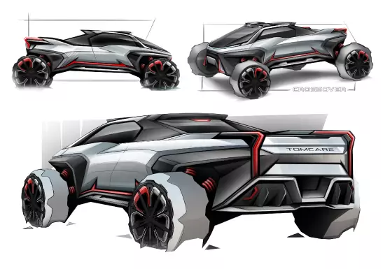Concept sketches of an off-road crossover from the D Mod Garage design team